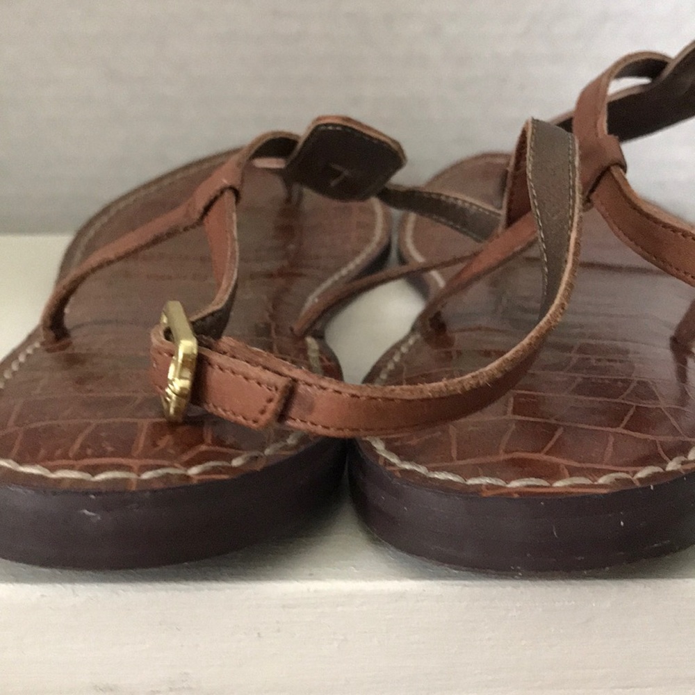 Sam Edelman “Gigi” Flat Brown Strappy Sandals View 4